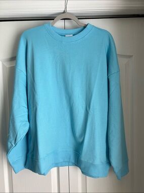Year of Ours - Light Blue Oversized Crewneck Women's Sweatshirt